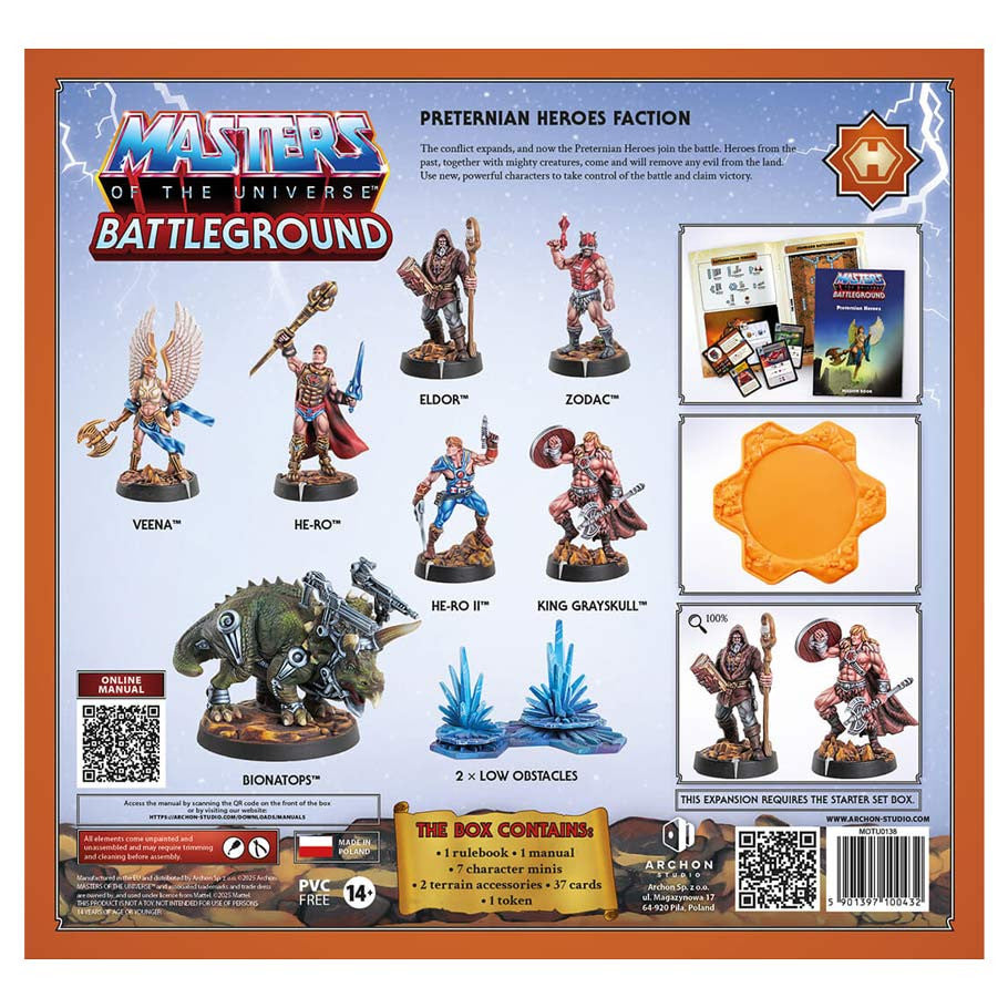 Masters of the Universe: Battleground: Preternian Heroes rear cover