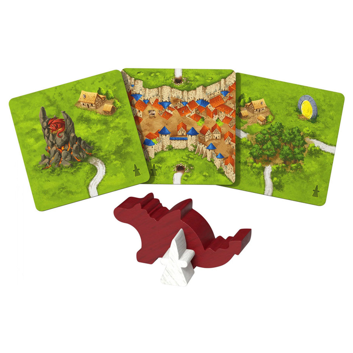 Carcassonne: Expansion 3 - Dragon & Fairy components