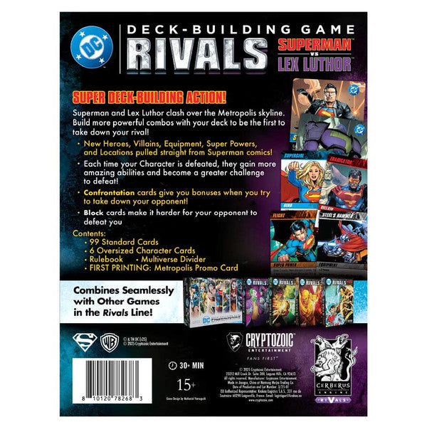 DC Deck-Building Game: Rivals: Superman vs. Lex Luthor rear cover