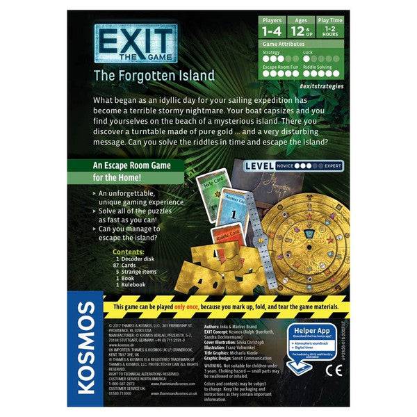 EXIT: The Forgotten Island rear cover
