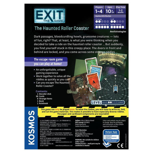 EXIT: The Haunted Roller Coaster rear cover