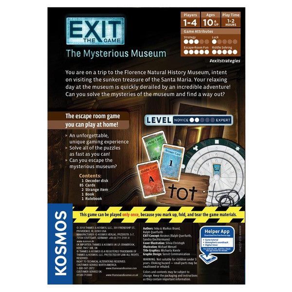 EXIT: The Mysterious Museum rear cover
