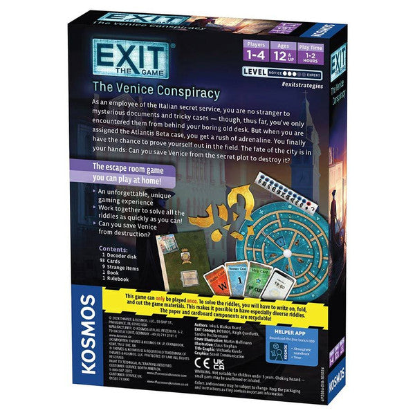 EXIT: The Venice Conspiracy rear cover