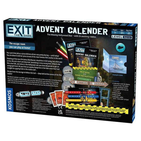 EXIT: Advent Calendar: The Missing Hollywood Star rear cover