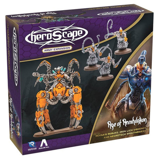 Heroscape: Revna’s Rebuke: Iron Lich Viscerot and Necrotech Wraithriders expansion