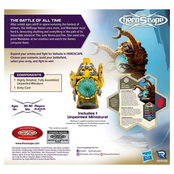 Heroscape: Rising Tide: Hellforge Mandukor rear cover