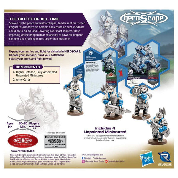 Heroscape: Rising Tide: Knight Primus Adelbern and Ordo Borealis rear cover