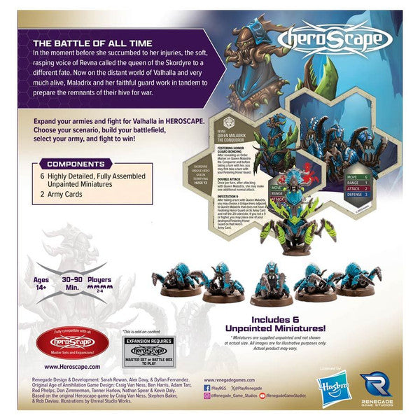 Heroscape: Rising Tide: Queen Maladrix and Festering Honor Guard rear cover