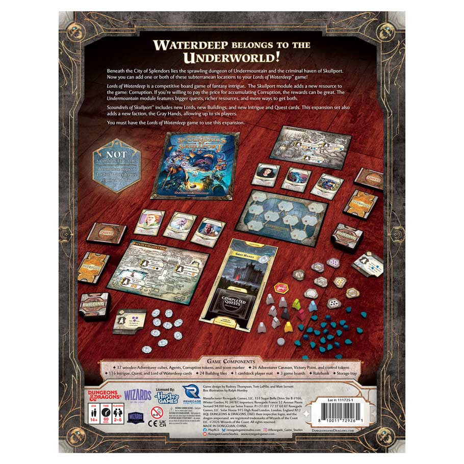 Lords of Waterdeep: Scoundrels of Skullport rear cover