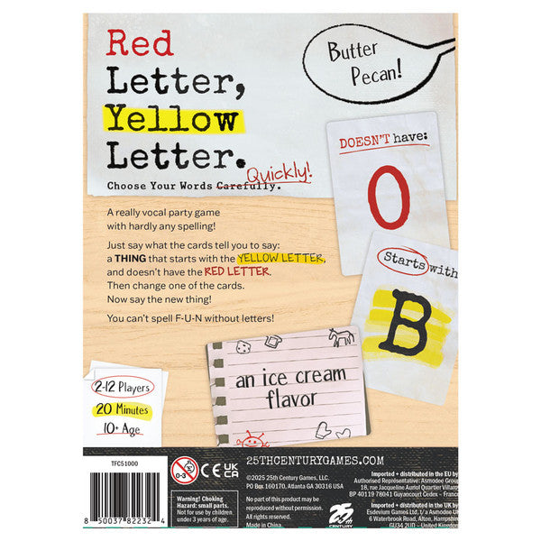 Red Letter Yellow Letter rear cover