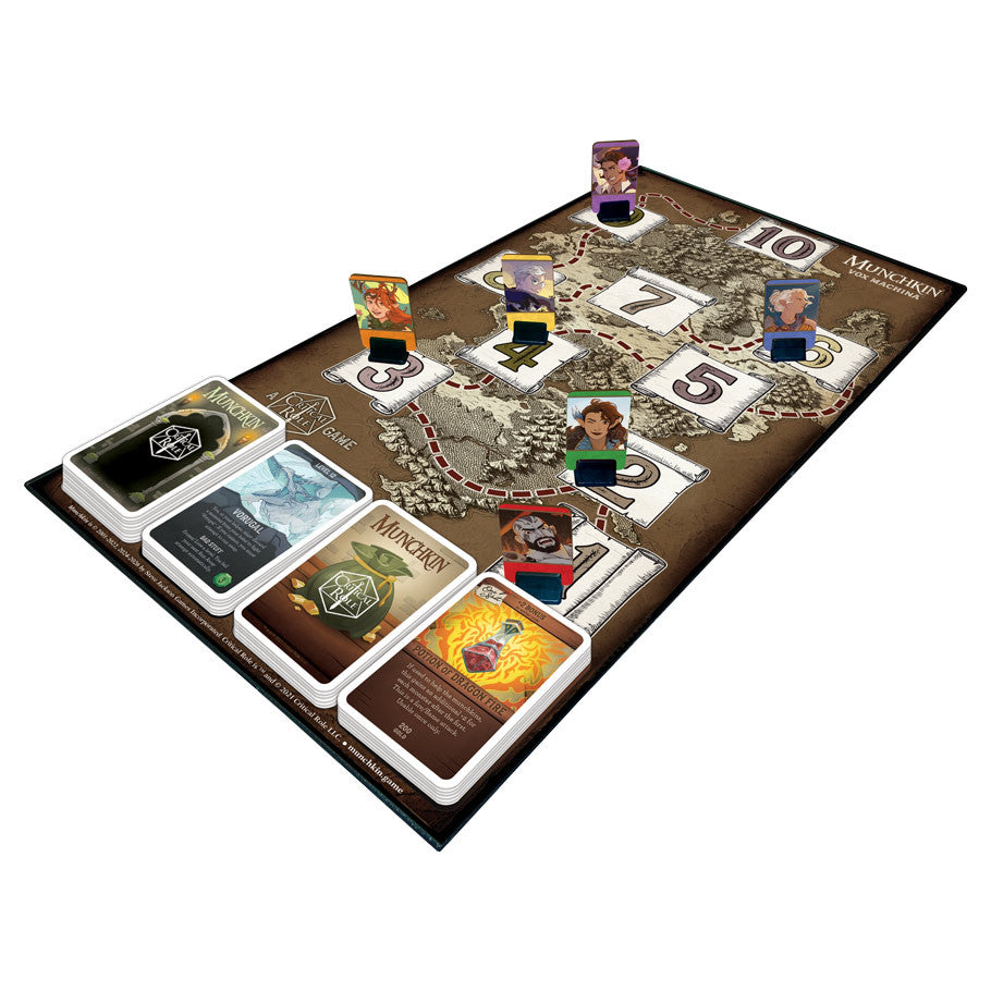 Munchkin: Vox Machina - A Critical Role Game board and components
