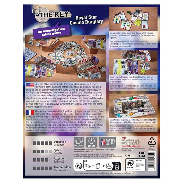 The Key: Royal Star Casino Burglary rear cover
