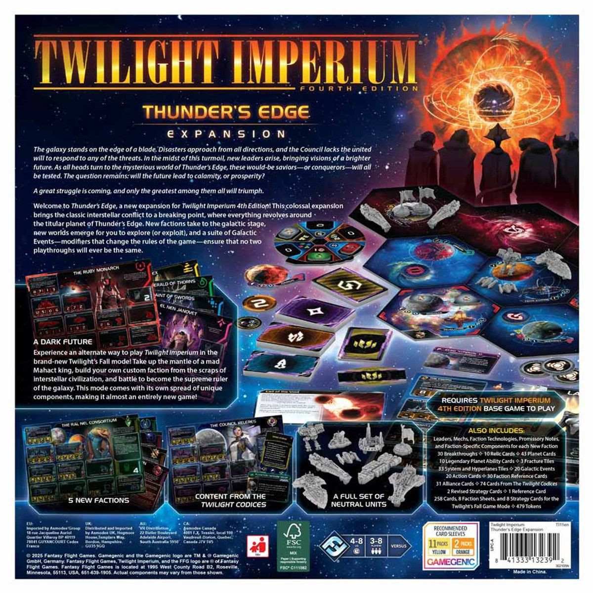 Twilight Imperium: Thunder's Edge rear cover