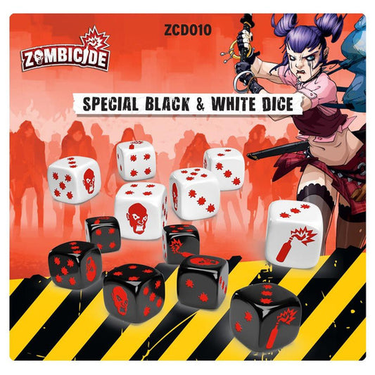 Zombicide dice set with black and white dice sets