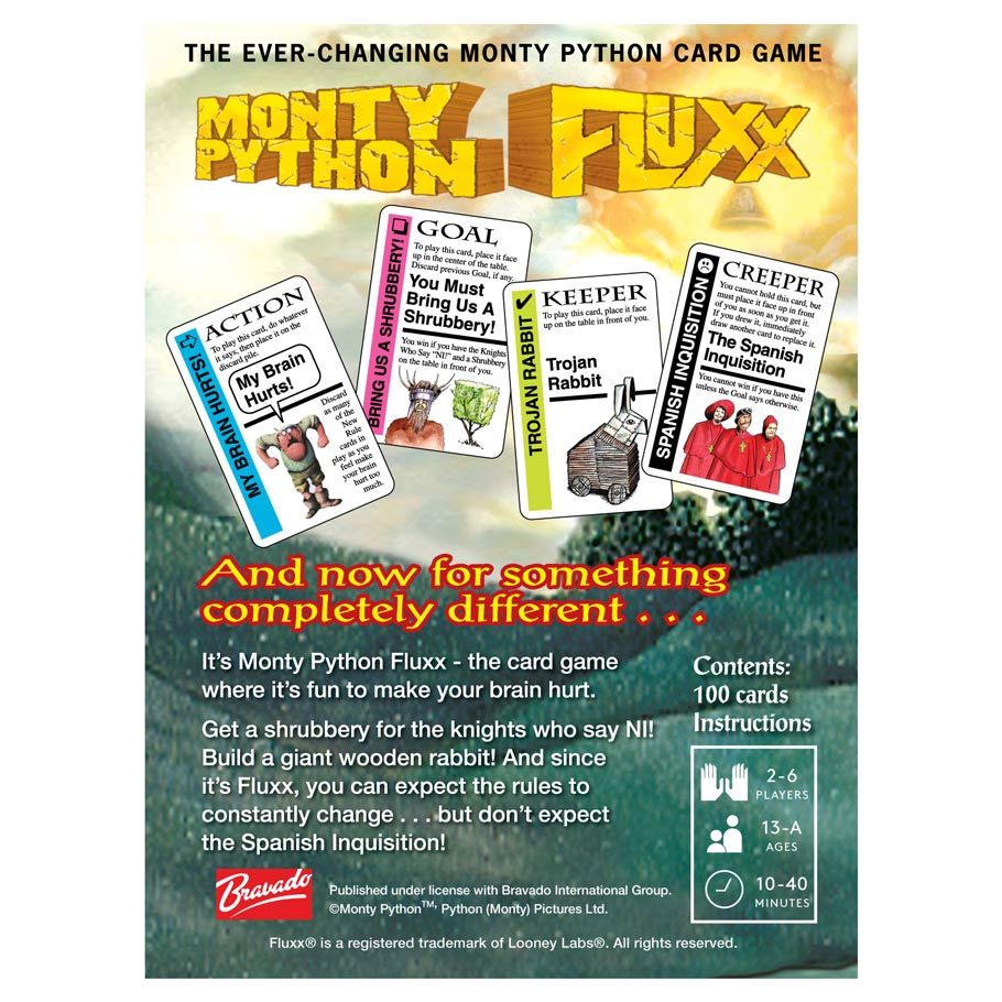 Monty Python Fluxx back of box
