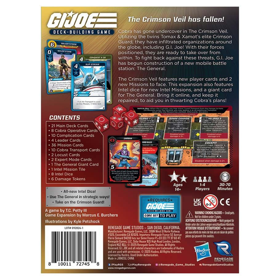 G.I. JOE Deck-Building Game: The Crimson Veil Expansion rear cover