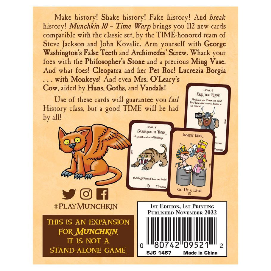 Munchkin 10: Time Warp rear cover