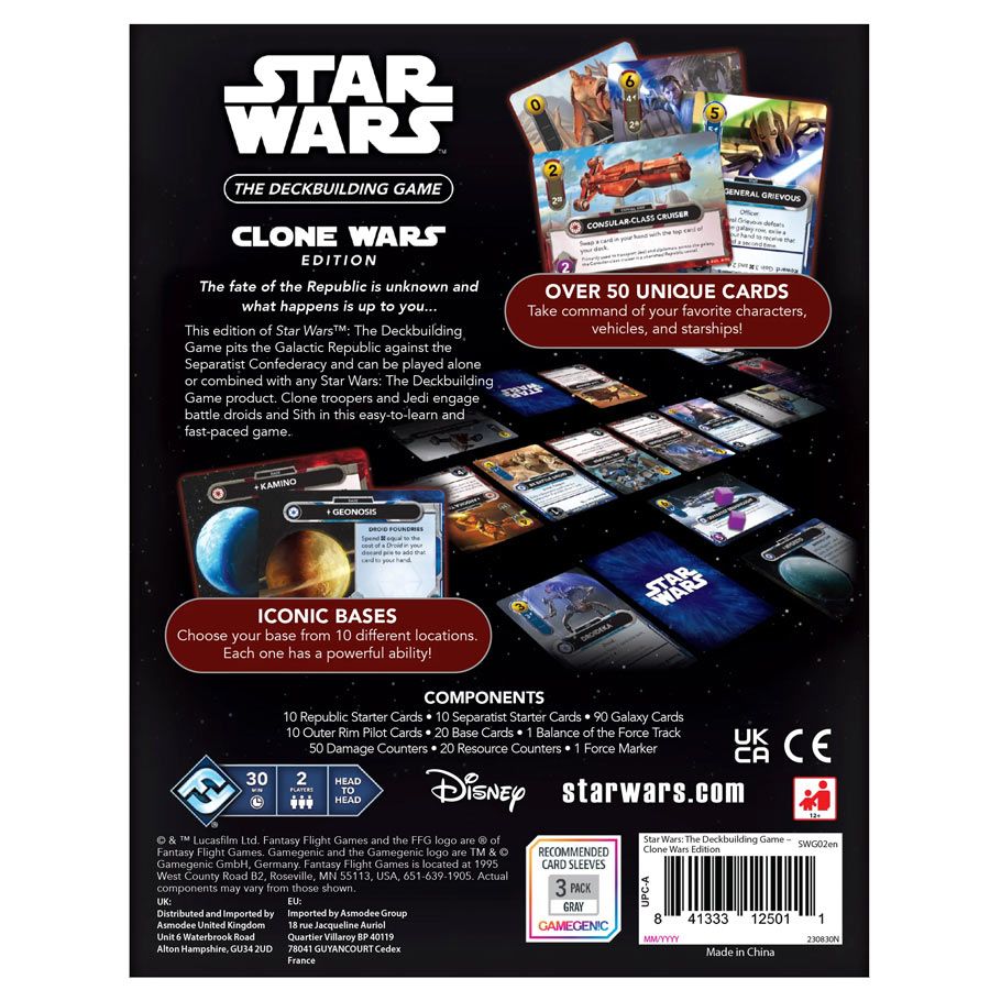 Star Wars: The Deckbuilding Game Clone Wars back of box