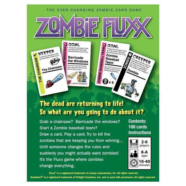 Zombie Fluxx back of box