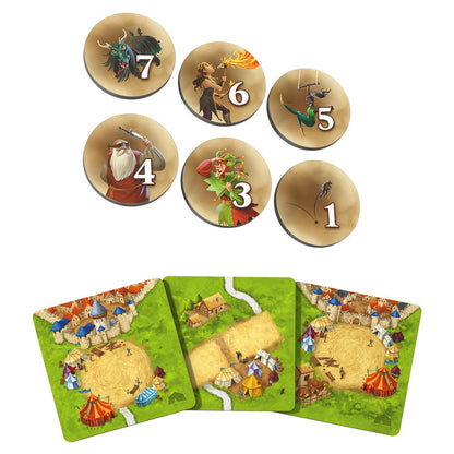 Carcassonne: Expansion 10 - Circus & Artists components