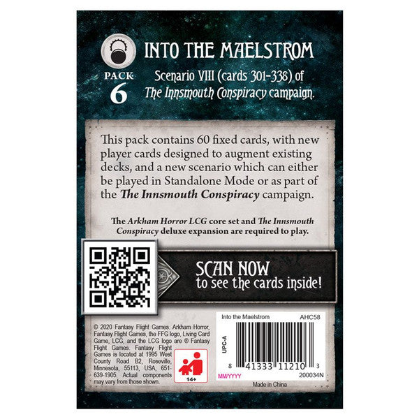 Arkham Horror: The Card Game - Into the Maelstrom: Mythos Pack rear cover