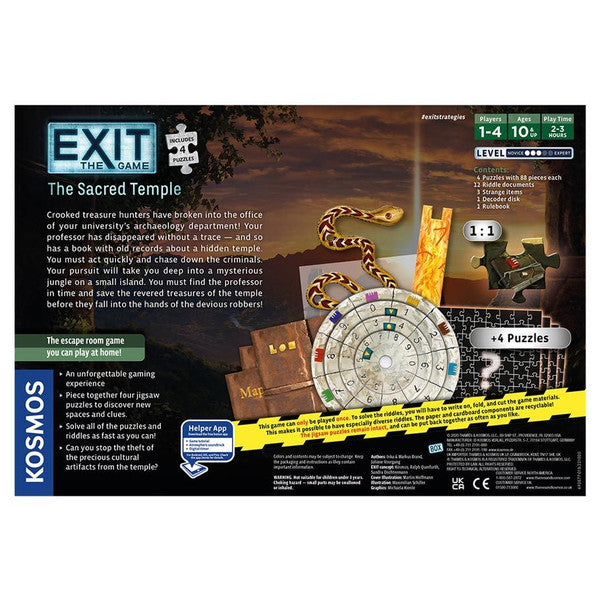 EXIT: The Sacred Temple plus Puzzle rear cover