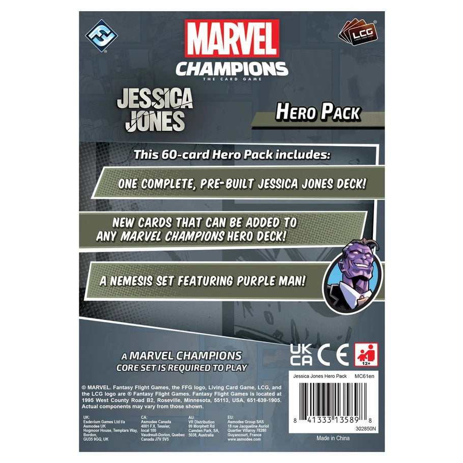 Marvel Champions: The Card Game - Jessica Jones Hero Pack rear cover