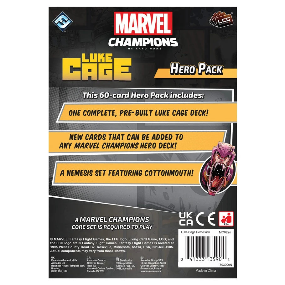 Marvel Champions: The Card Game - Luke Cage Hero Pack rear cover