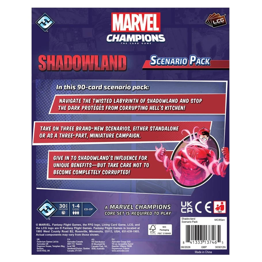 Marvel Champions: The Card Game - Shadowland Scenario Pack rear cover