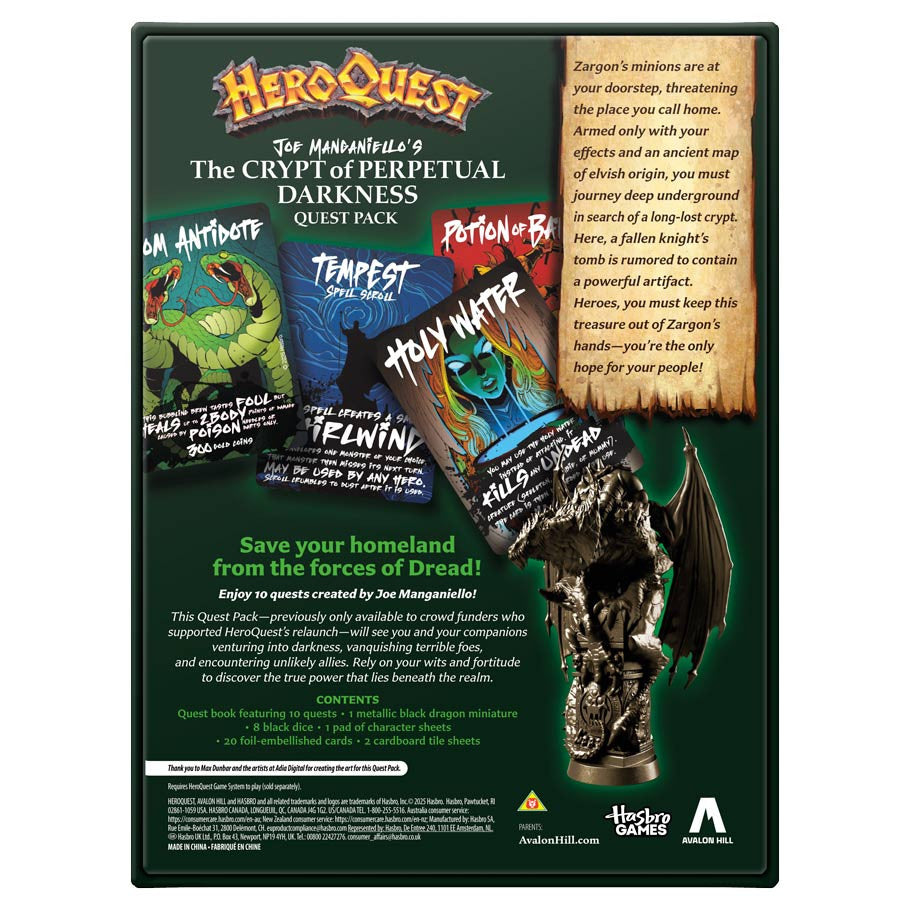 HeroQuest: Crypt of Perpetual Darkness rear cover