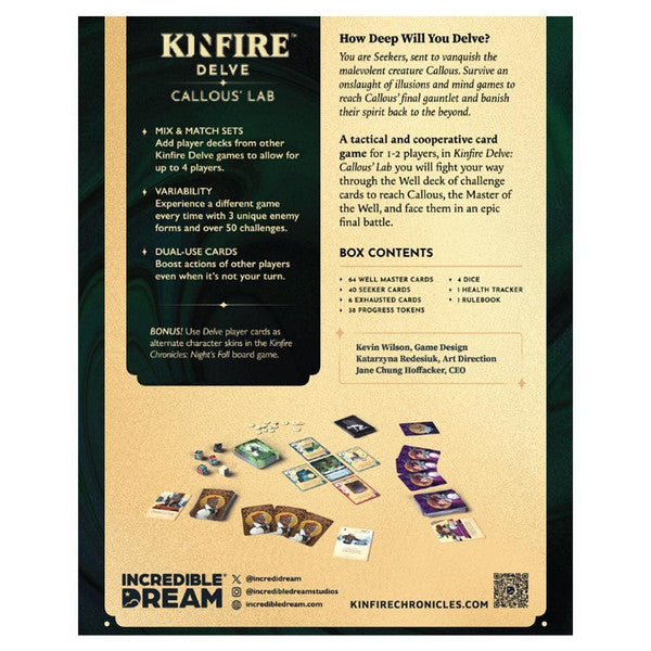 Kinfire Delve: Callous' Lab rear cover