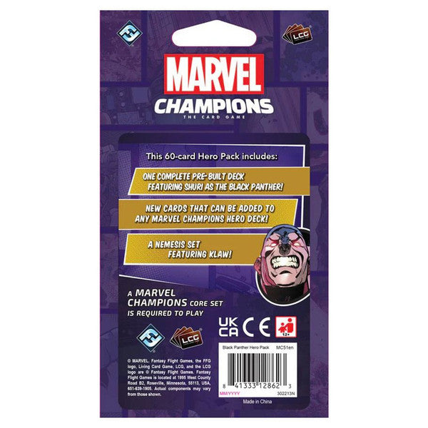 Marvel Champions: The Card Game - Black Panther Hero Pack rear cover