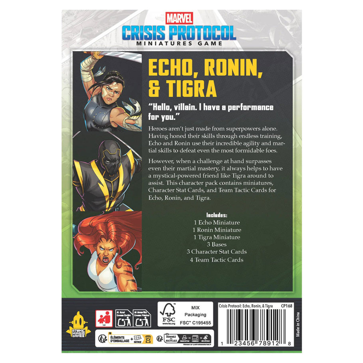 Marvel Crisis Protocol: Echo, Ronin & Tigra rear cover