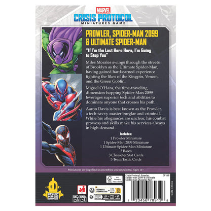 Marvel Crisis Protocol: Prowler, Spider-Man 2099 & Ultimate Spider-Man rear cover
