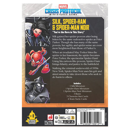 Marvel Crisis Protocol: Silk, Spider-Ham & Spider-Man Noir rear cover