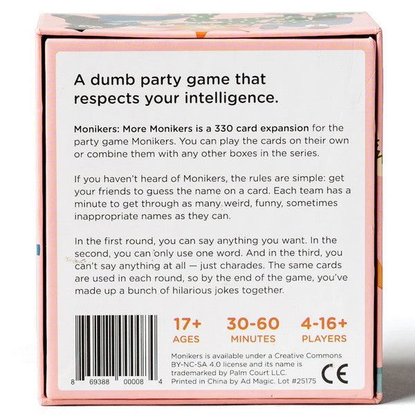 Monikers: More Monikers rear cover