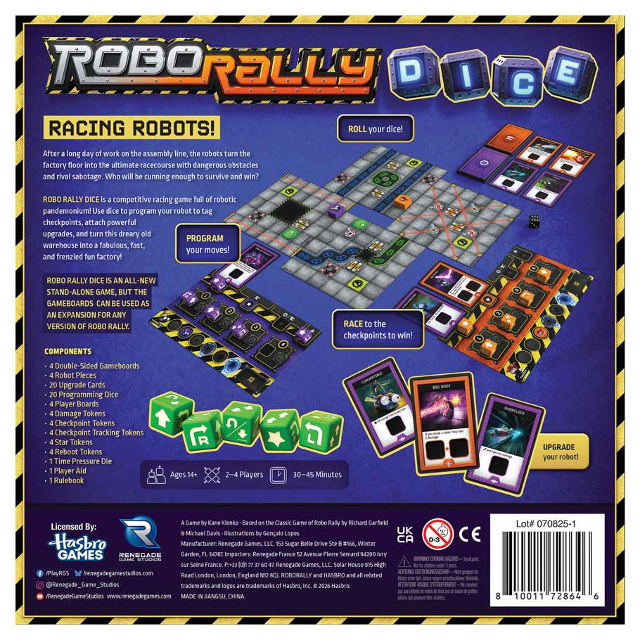 Robo Rally Dice rear cover