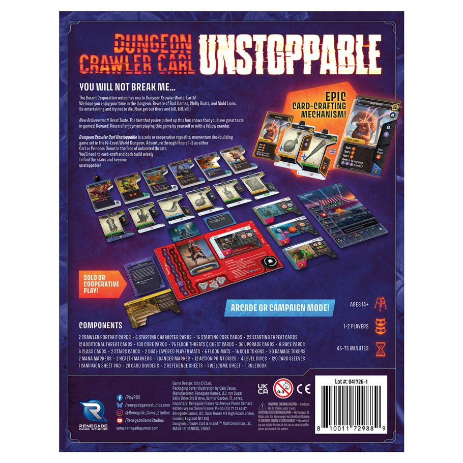 Dungeon Crawler Carl: Unstoppable rear cover