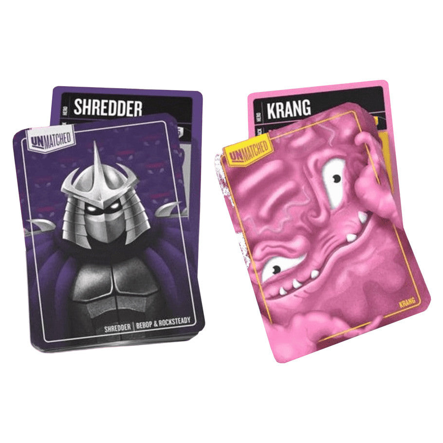 Unmatched Adventures: TMNT: Shredder/Krang Hero Deck Expansion components
