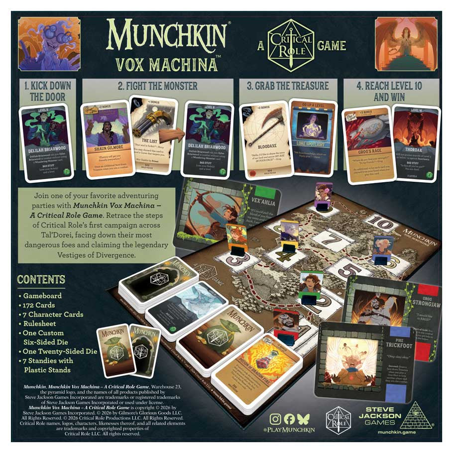 Munchkin: Vox Machina - A Critical Role Game rear cover
