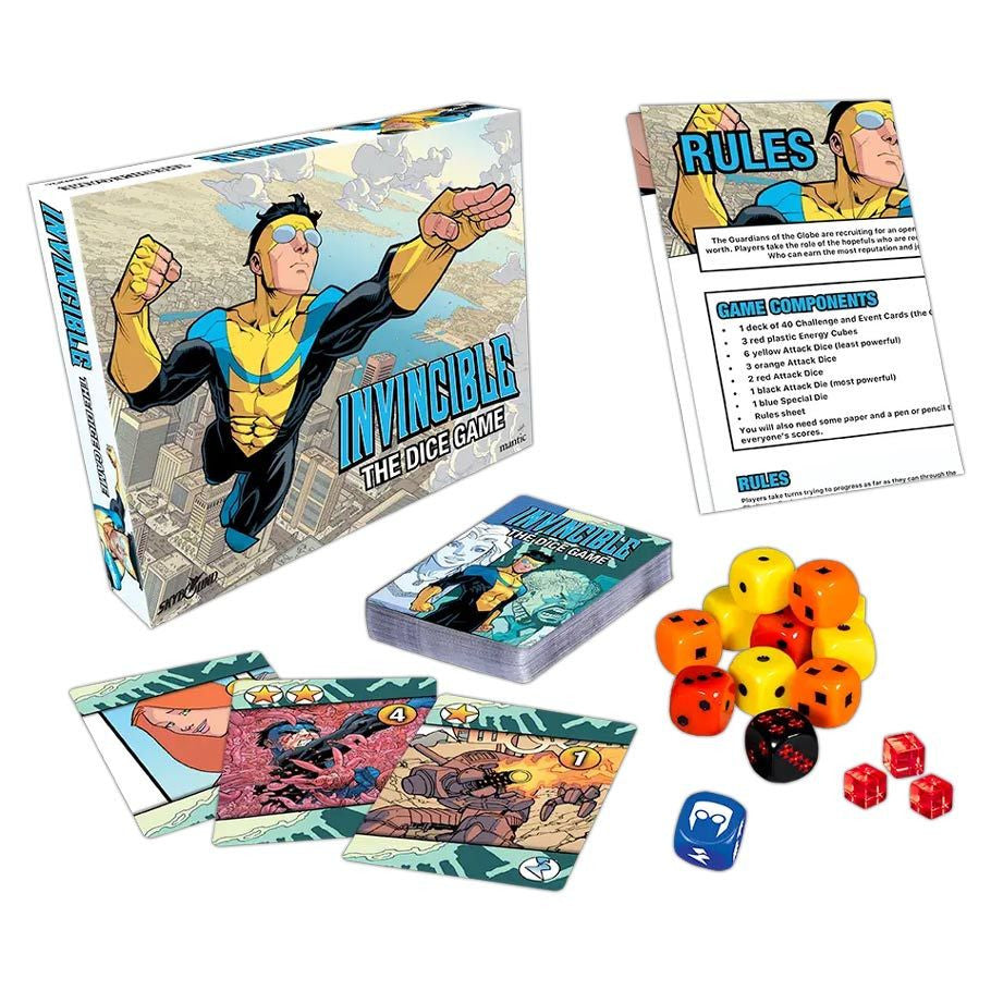 Invincible: The Dice Game components