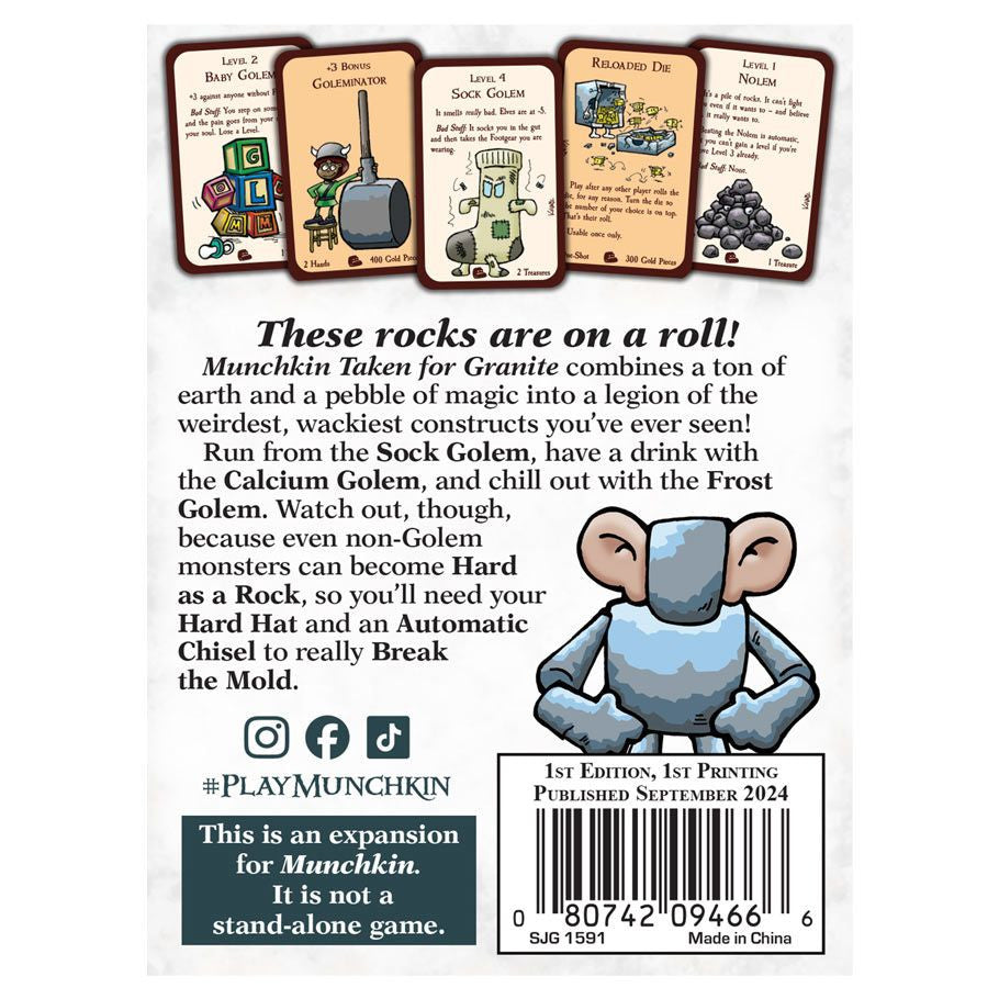 Munchkin: Taken for Granite rear cover