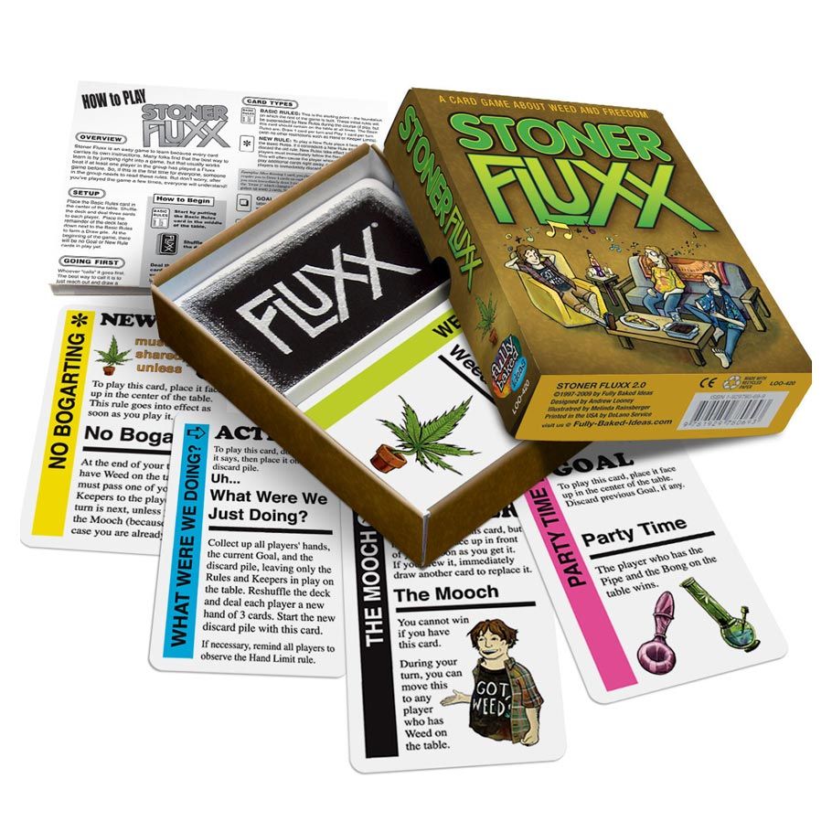 Stoner Flux game with some cards laid out