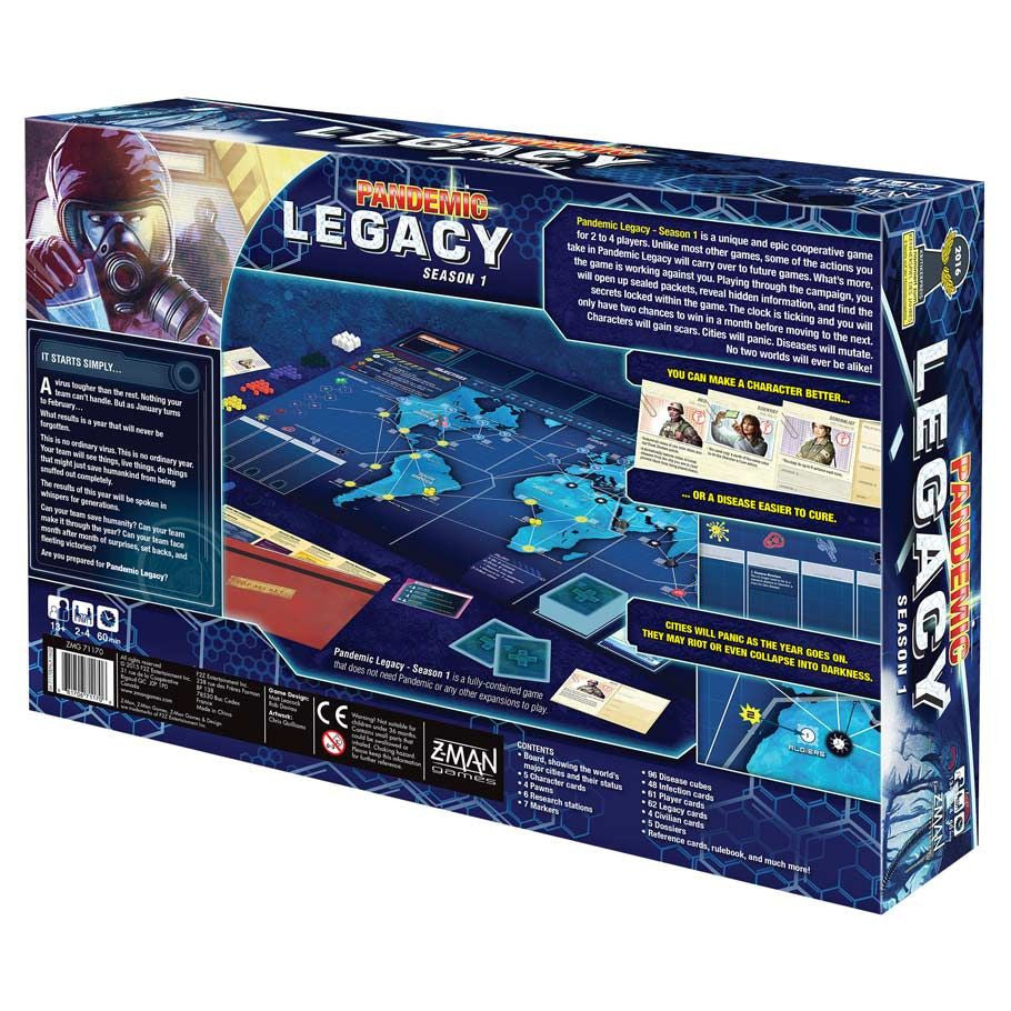 Pandemic: Legacy Season 1 rear cover